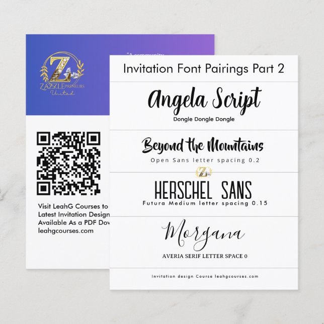 Pares de fontes para convites Parte 2 por LeahG (Frente/Verso)