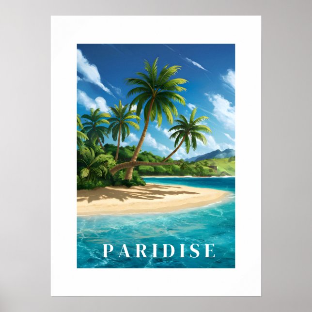 Paridise Tropical Beach Poster (Frente)
