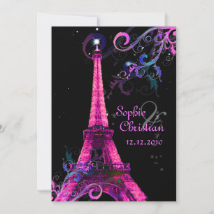 Paris à Noite, convites de casamento da torre eiff