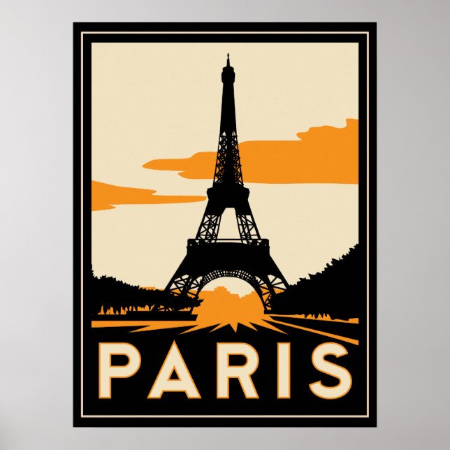 paris art deco retro poster (Frente)