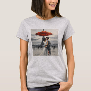 Paris Beija sob a Camisa Vermelha dos Guarda-chuva