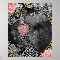 Paris Bling Glamor Sparkle France Girls Poster