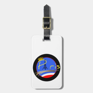 Paris com a etiqueta de bagagem da torre Eiffel Cr