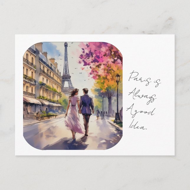 Paris é sempre uma boa ideia Cartão postal (Frente)