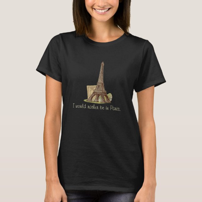 Paris Eiffel Tower France T-shirt francesa (Frente)