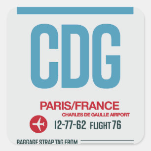 Paris - Etiquetas Quadradas de Viagem Adesivas