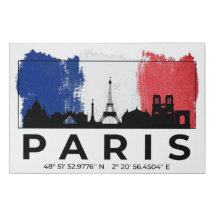 Paris França Bandeira de Pincel de Paisagem Citysc