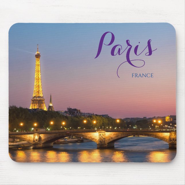 Paris França Cartão postal Eiffel Tower Mouse Pad  (Frente)