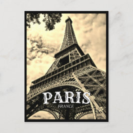 Paris França - Cartão postal Vintage Torre Eiffel