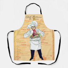 Paris França Chef Caricatura Texto do Menu