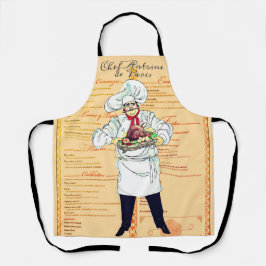 Paris França Chef Caricatura Texto do Menu