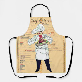 Paris França Chef Caricatura Texto do Menu