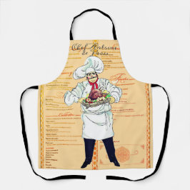Paris França Chef Caricatura Texto do Menu