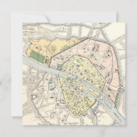 Paris, França: Mapa Histórico, Vintage