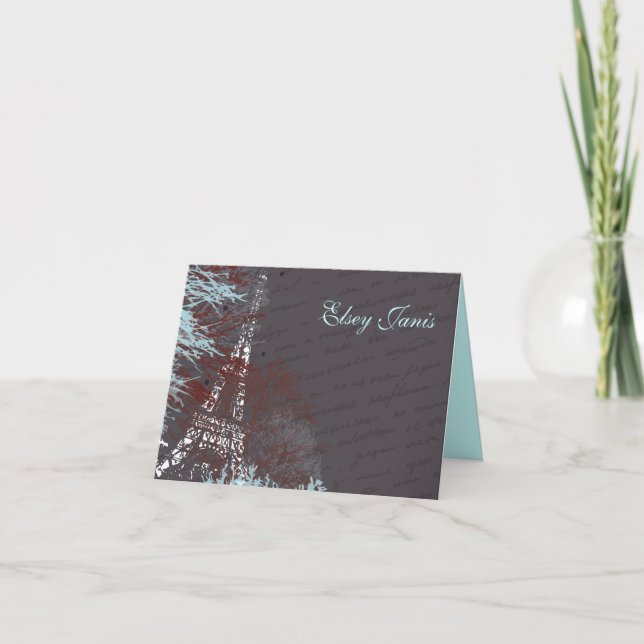 PARIS FRANCE Bar FRANCÊS Bat Mitzvah cartões de ag (Frente)