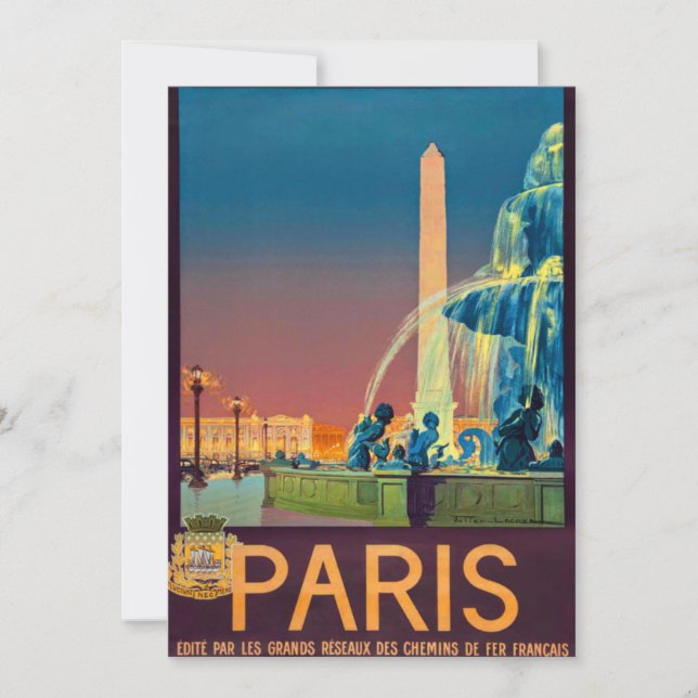 Paris France Fountain Obelisk (Frente)