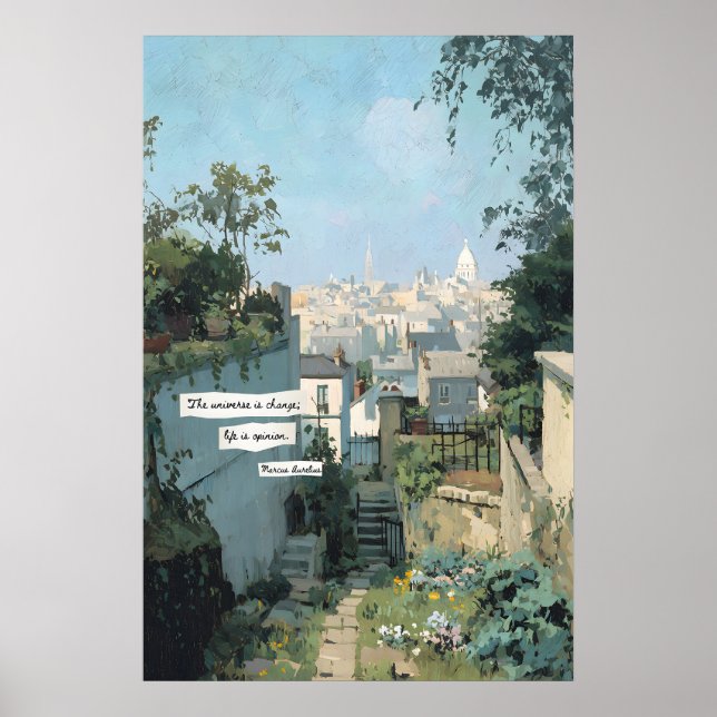 Paris Garden View Poster  City Rooftops, Stoic (Frente)
