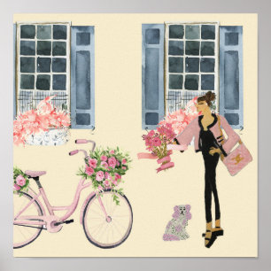 Paris Girl Designer Bag Purse Dog Cães impressão