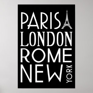 Paris, Londres, Roma e Poster de Nova Iorque