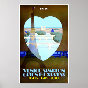 Paris, poster de viagens expresso de oriente
