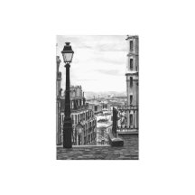 Paris Street Stretched Canvas Print