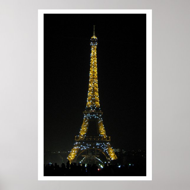 Paris, torre Eiffel na Poster da noite (Frente)