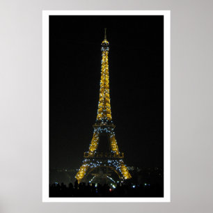 Paris, torre Eiffel no poster da noite