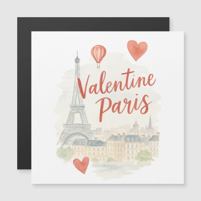 Paris Valentine Aquarela – Torre Eiffel Amor (Frente/Verso)