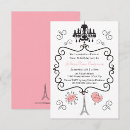 Parisiense - Convite de aniversário 3x5