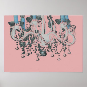 Park Avenue Chandelier ~ Impressão Retro Pink