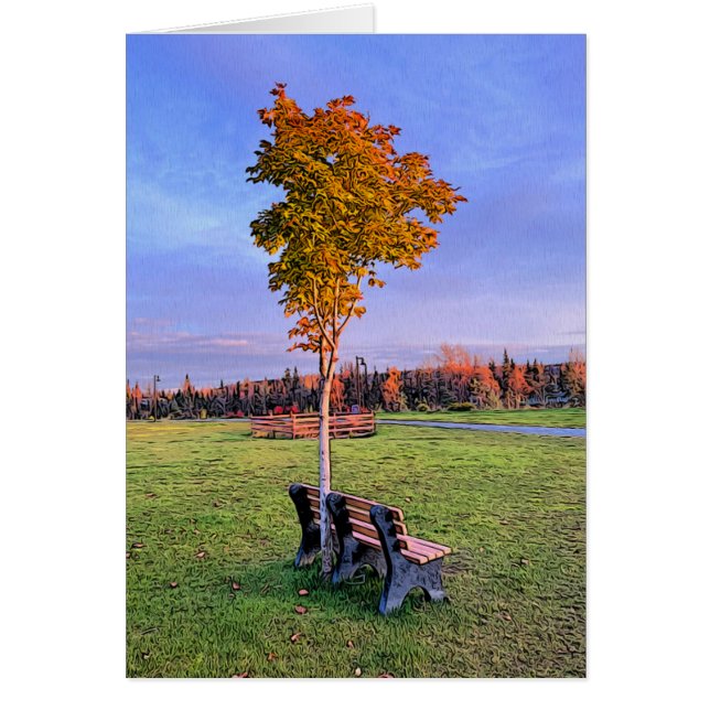 Park Bench - Cartão de Arte de 5" x 7" (Frente)