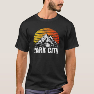 Park City Utah Montanhas Retro para Camisas Mascul