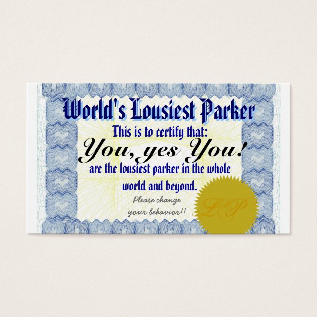 Parker mais alto do mundo (Frente)