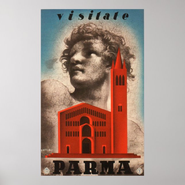 Parma, Itália - Viagens vintage Poster (Frente)