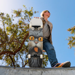 PARQUE DE SKATEBOARD DE GATO ENGRAÇADO