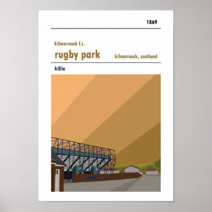 Parque do rugby, Kilmarnock. Impressão do estádi