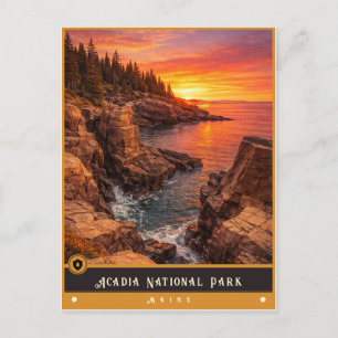 Parque Nacional Acadia   Maine Cartão Postal Antig