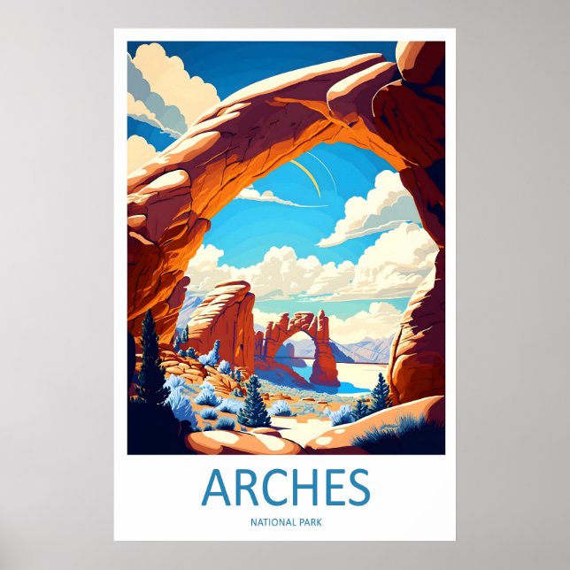 Parque Nacional Arches Impressão de Viagem Arte de (Frente)