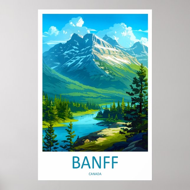 Parque Nacional Banff Impressão de Viagem Arte de  (Frente)