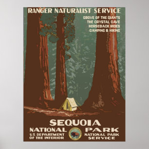 Parque nacional de sequóia - poster vintage de WP
