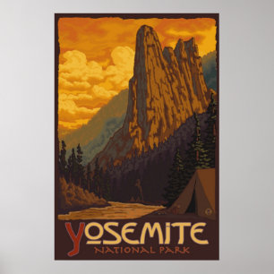 Parque nacional de Yosemite, CA - poster da rocha