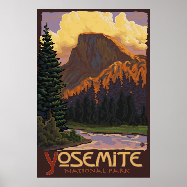 Parque Nacional de Yosemite - Meia Poster de viage (Frente)