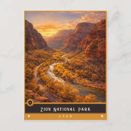 Parque Nacional de Zion | Utah Cartão Postal Antig