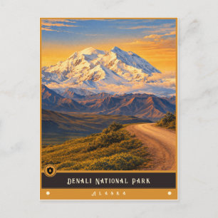 Parque Nacional Denali   Alasca Cartão Postal Anti
