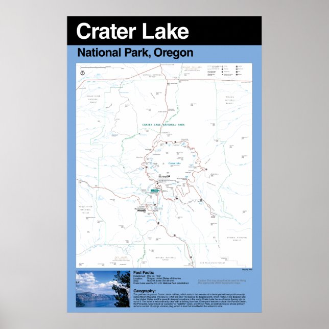Parque Nacional do Lago Crater Grande Poster (Frente)