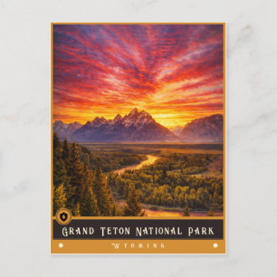 Parque Nacional Grand Teton Cartão Postal Antigo