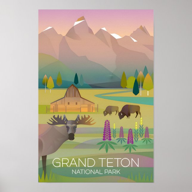 Parque Nacional Grand Teton Impressão (Frente)