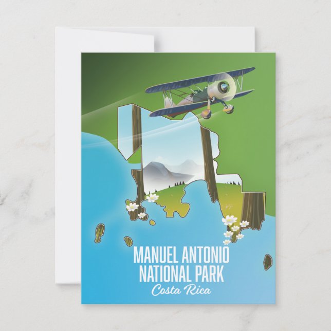 Parque Nacional Manuel Antonio, mapa da Costa Rica (Frente)