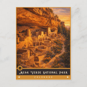Parque Nacional Mesa Verde   Cartão Postal Antigo