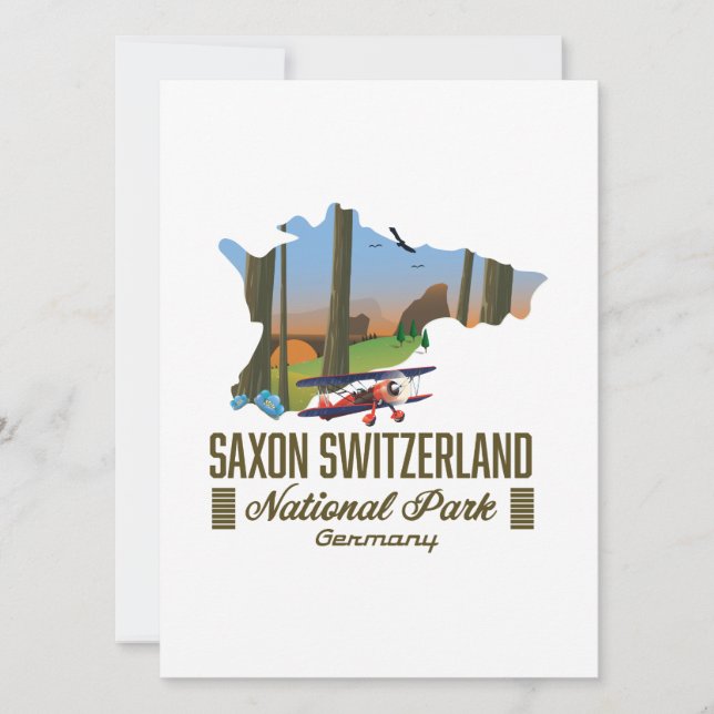 Parque Nacional Suíça Saxônica mapa Alemanha (Frente)